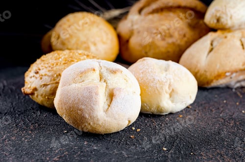 Preview: Assortment of baked goods in black background