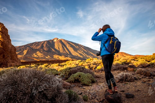 Preview: Female traveler in Teide park