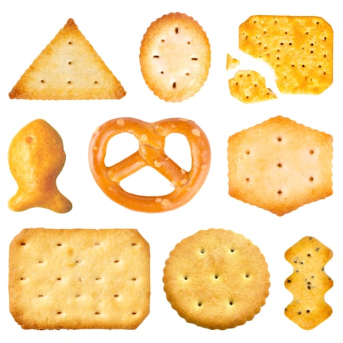 Preview: Set of various cracker biscuits isolated