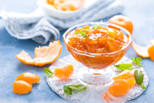 Preview: Tasty mandarin orange jam. Tangerine confiture, marmelade.