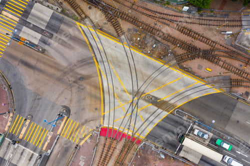 Preview: Top down view of light rail track