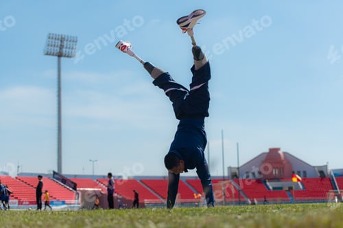 Preview: Athletes with disabilities take a break at the stadium between training sessions.