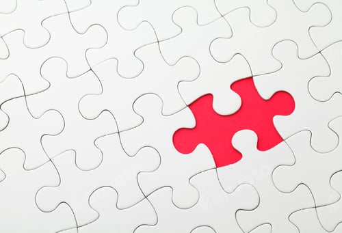 Preview: Missing puzzle piece in red color