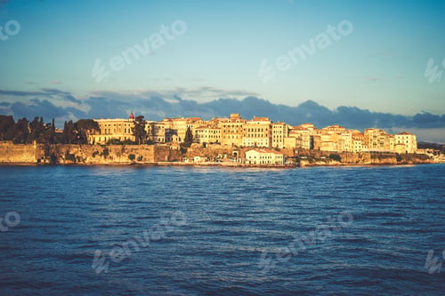 Preview: Corfu old town on the coast of the Corfu Island in the Aegean se