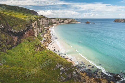 Preview: White sand beach of Northern Ireland shoreline