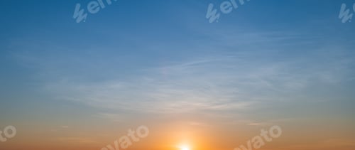 Preview: Beautiful golden sunrise sky and cloud in the morning time.