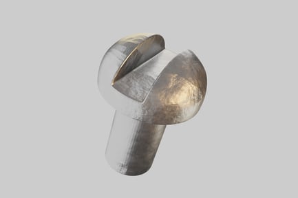 Preview: Layered metallic mushroom form with zigzag texture