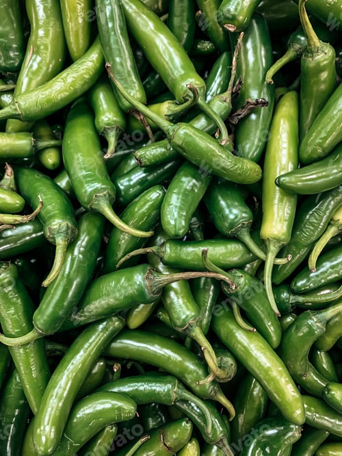 Preview: Serrano peppers in a pile at the farmers market