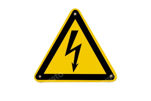 Preview: High voltage icon on white isolated background