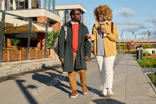 Preview: African couple walking in the city