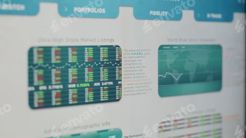 Preview: Sales profit numbers changing on monitor after global trade