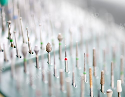 Preview: Dental bur equipment, nozzles or drill heads for the drill.