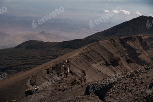 Preview: Hiking trail winds through volcanic landscape of mount meru, tanzania