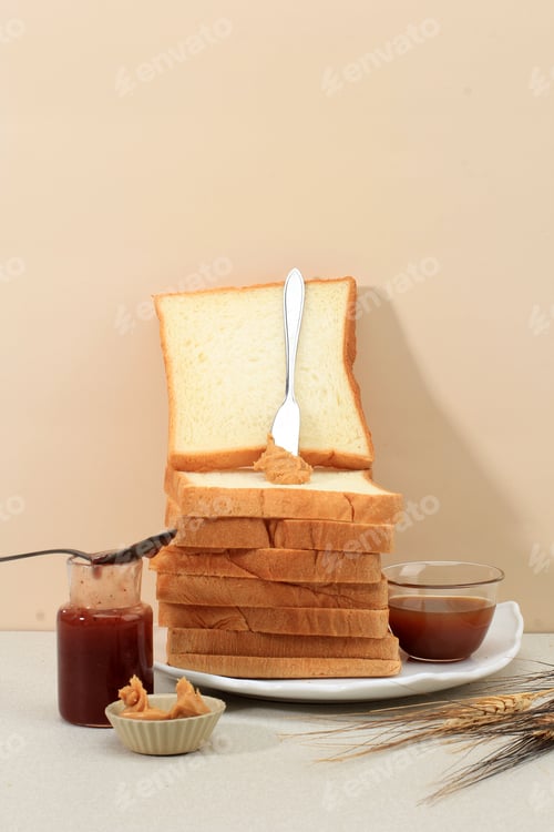 Preview: Sliced Toast Loaf White Bread (Shokupan or Roti Tawar) for Breakfast