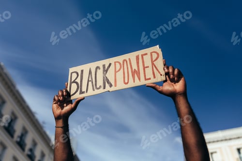 Preview: Anonymous black man on demonstration against police brutality