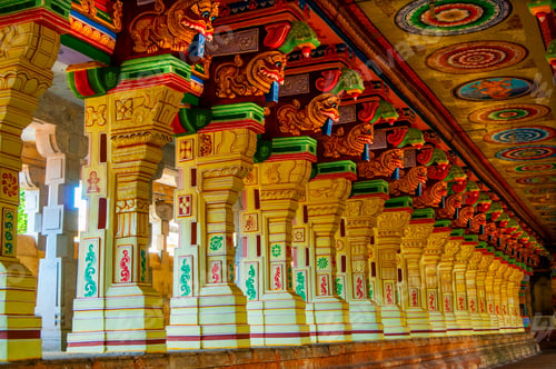 Preview: Corridors of Ramanathaswamy temple, Rameswaram, Tamil Nadu, India.