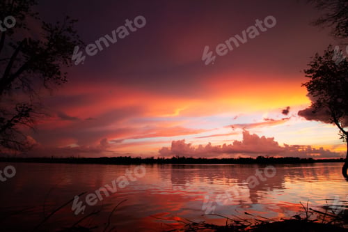 Preview: Storm over the Mississippi at sunset. Beautiful sky!