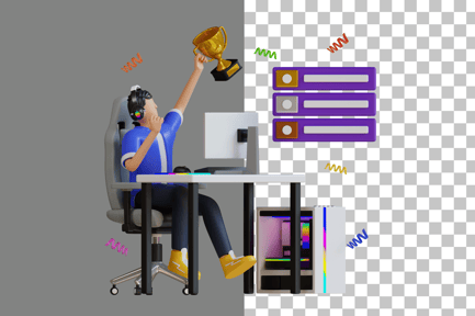 Preview: Winning Online Gaming Competition 3D Illustration
