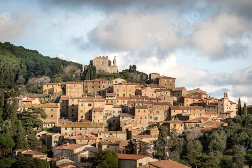 Preview: Campiglia Marittima old town skyline. Tuscany, Italy
