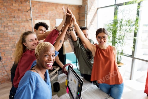 Preview: Teamwork Power Successful Meeting Workplace Concept