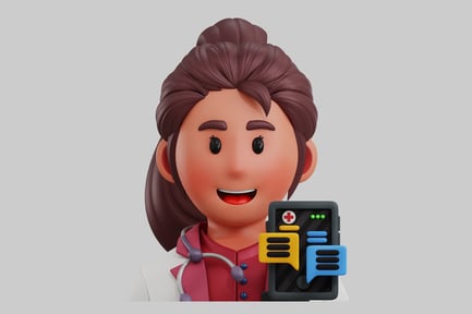 Preview: Female doctor with mobile health app