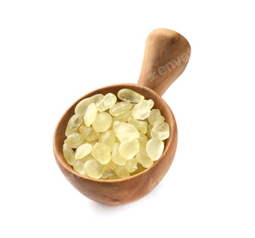 Preview: Mastic tears of Chios island on white background