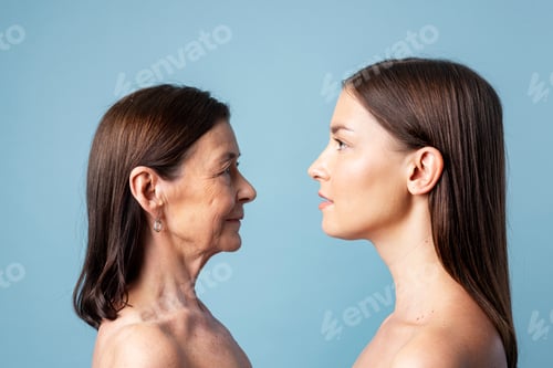Preview: Mother and daughter standing face to face