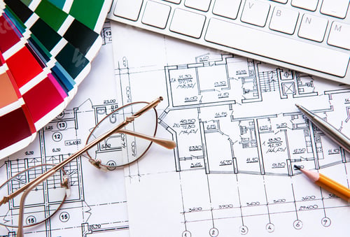 Preview: Architect workplace top view