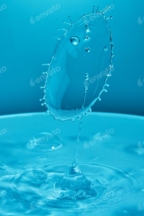 Preview: Abstract background of splash of color water, collision of colored drops, the concept