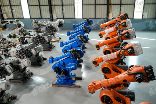 Preview: High Tech Robotic Arm with Artificial Intelligence Computer Processor Unit in its. technician check