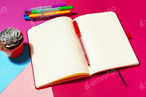 Preview: Notebook open page design on table