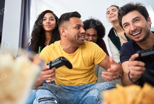 Preview: Friends playing a game console