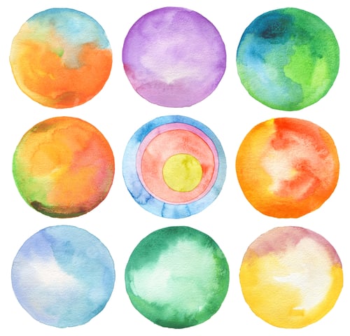 Preview: Set of circle watercolor.