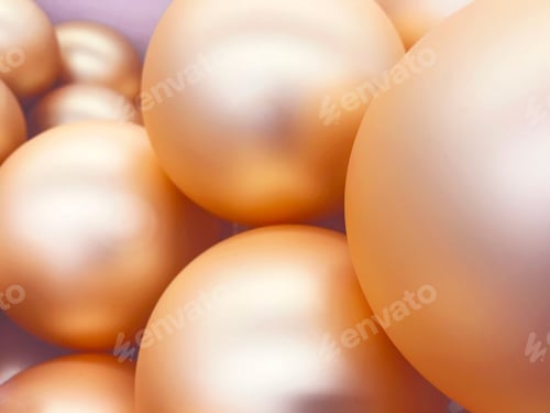 Preview: Pastel Colored Christmas Golden Shiny Spheres