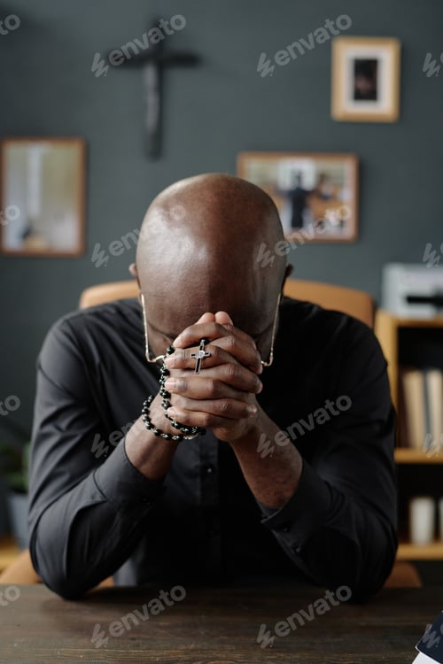 Preview: African American Man Praying Silently