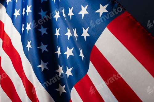Preview: Beautifully waving star and striped American flag