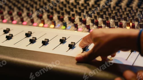 Preview: Artist composer creating a new song on his electro guitar in studio