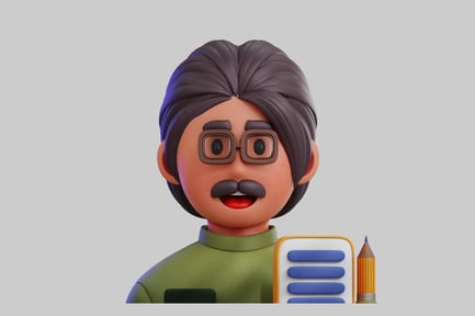 Preview: Teacher with notebook and pencil