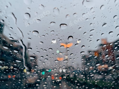 Preview: Rain on the windshield while traffic jams