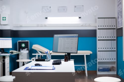 Preview: Wide shot of modern medical office