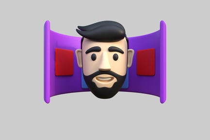 Preview: Fun cartoon bearded person headset