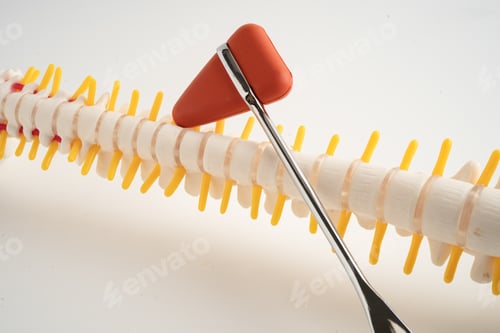 Preview: Human spinal nerve and bone with percussion reflex hammer, model