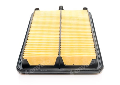 Preview: Square car air filter on a white background