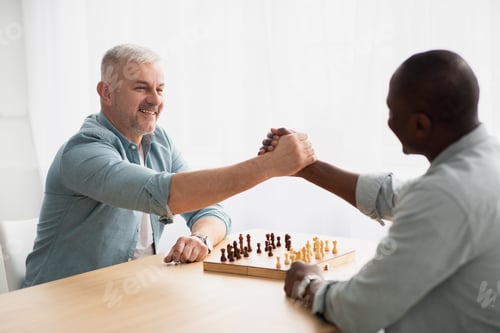 Preview: Friendly game of chess, draw and win, free time together at home during covid-19