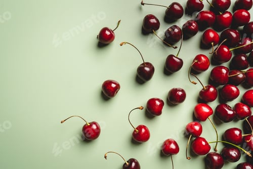 Preview: Top view of a ripe sweet cherry