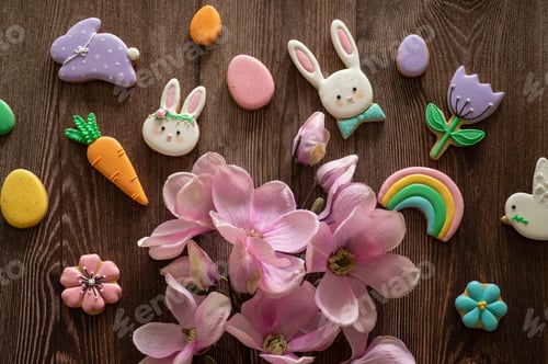 Preview: Multi-colored pastel easter cookies