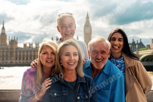 Visualização: Reunião de velhos amigos do grupo sênior em Londres