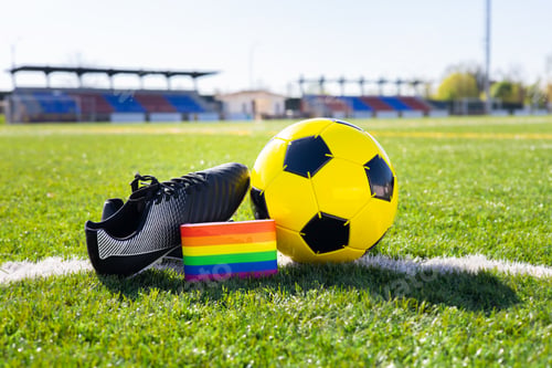 Preview: Captain armband with LGBT pride flag in the soccer field