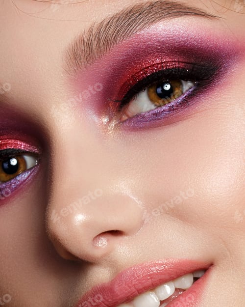 Preview: Closeup portrait of young beautiful woman