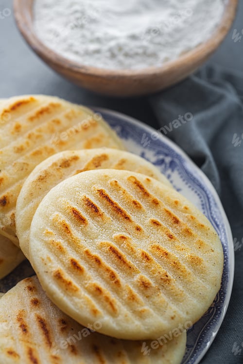 Preview: Traditional Venezuelan food arepa made from cornmeal